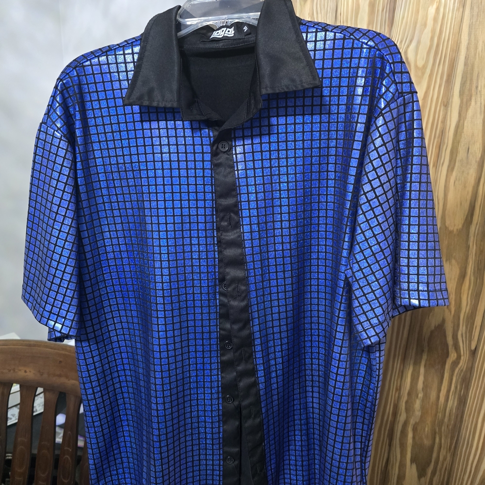 Stylish Blue and Black Checkered Men's Shirt
